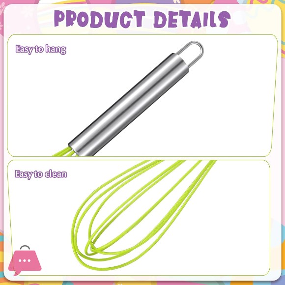 Whisks Silicone Wire for Silicone Whisks Non Scratch Stainless Steel Egg Beater Whisk