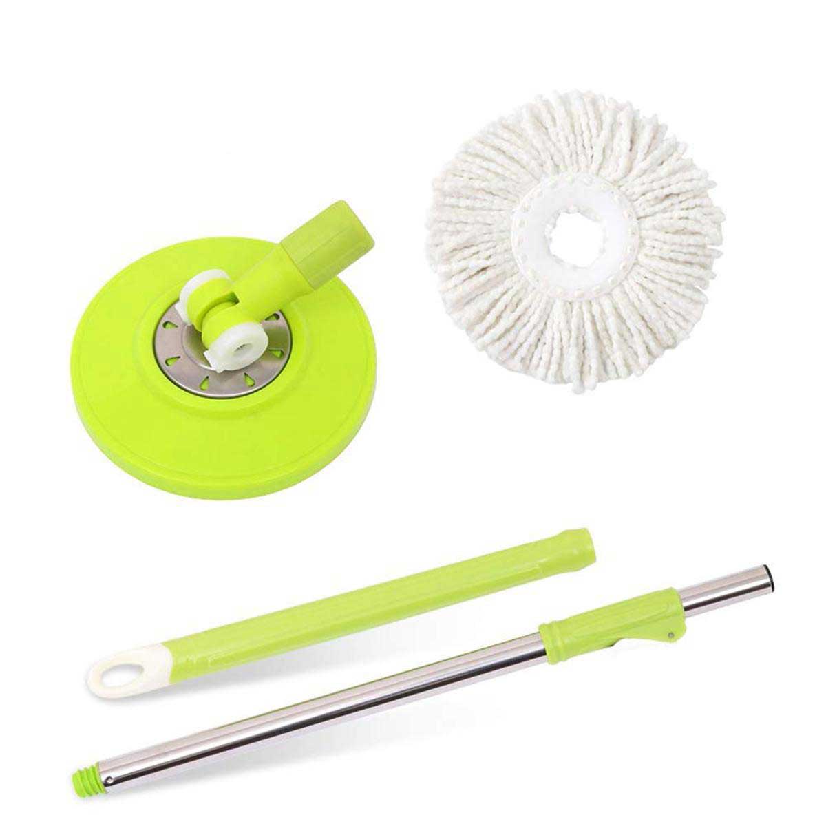 Spin Mop 360 Degree Rotating Mop Head and Mop Stick With Mop Refill 360 Mop/ Spin Mop Handle Stick, Stainless Steel Pole Microfiber Head Refill With Flexible Head For Floor, Home, Office