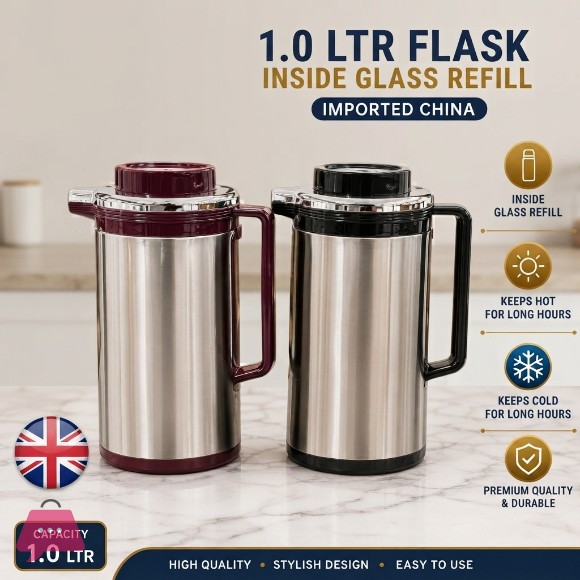 1.0-liter Stainless Steel Inner Glass Vacuum Flask