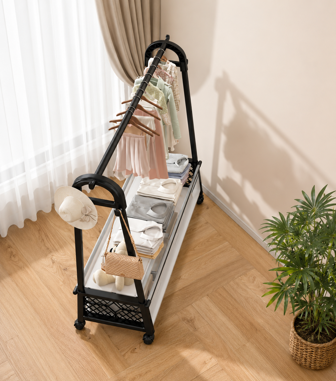 Multi-Function Coat Rack with Wheels