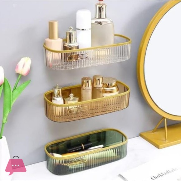 Luxury Acrylic Bathroom Wall Mounted Shelf For Toilet, Shower Room, Washing Table Organizer 1pc