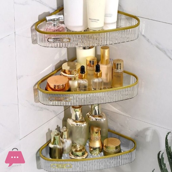 Luxury Acrylic Bathroom Wall Mounted Shelf For Toilet, Shower Room, Washing Table Organizer 1pc