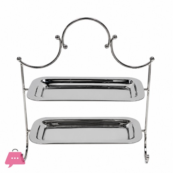 2-Layer Dessert Display Stand Matt Dark Finish – 25cm × 28cm