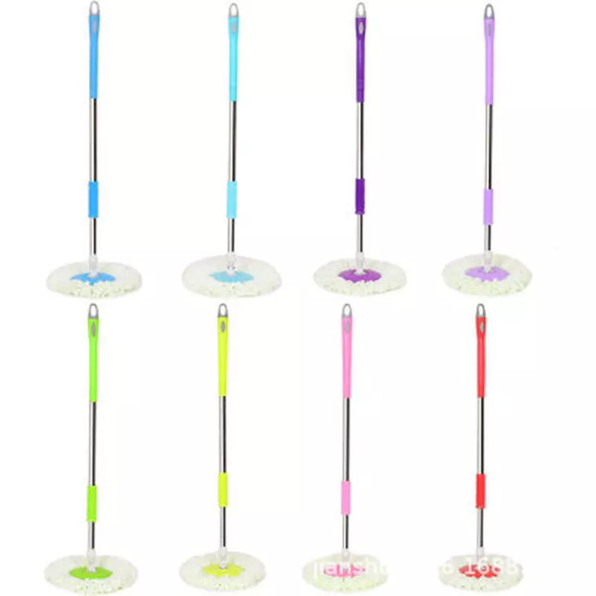 Spin Mop 360 Degree Rotating Mop Head and Mop Stick With Mop Refill 360 Mop/ Spin Mop Handle Stick, Stainless Steel Pole Microfiber Head Refill With Flexible Head For Floor, Home, Office