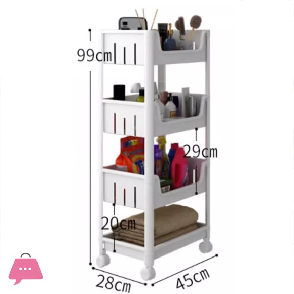 4-Layer Multifunctional Storage Rack With Wheels