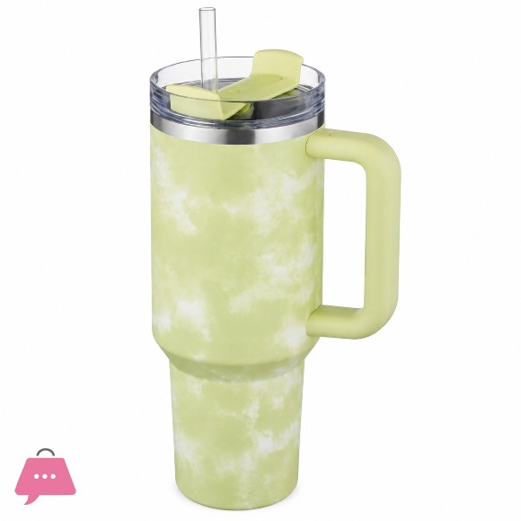 40oz Stainless Steel H2.0 FlowState Quencher Tumbler Citron Tie Dye