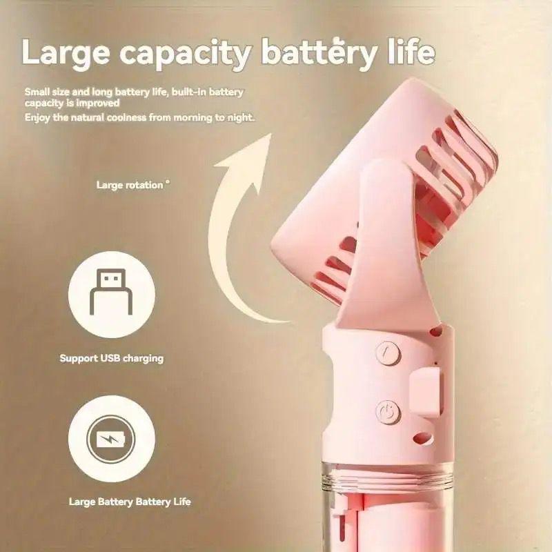 Portable Water Mist Fan Mini USB Charging 4 Gears