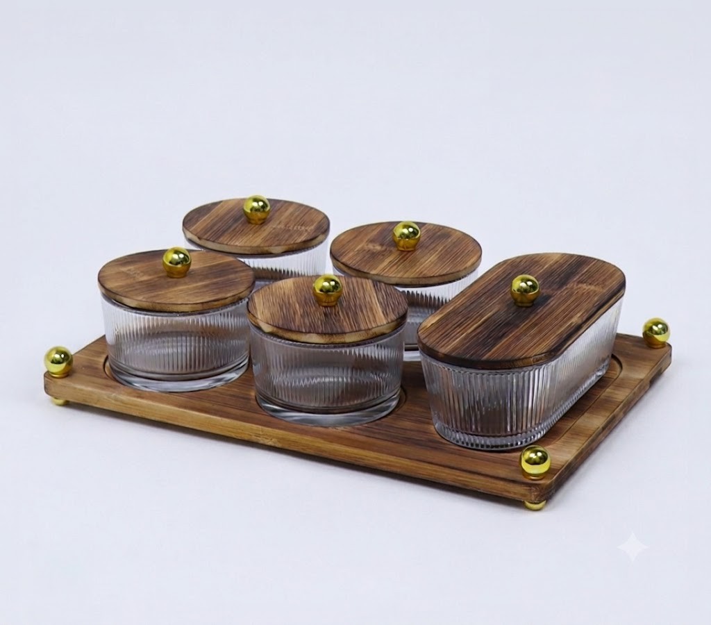 5-piece-glass-jar-set-with-lid-and-bamboo-serving-set