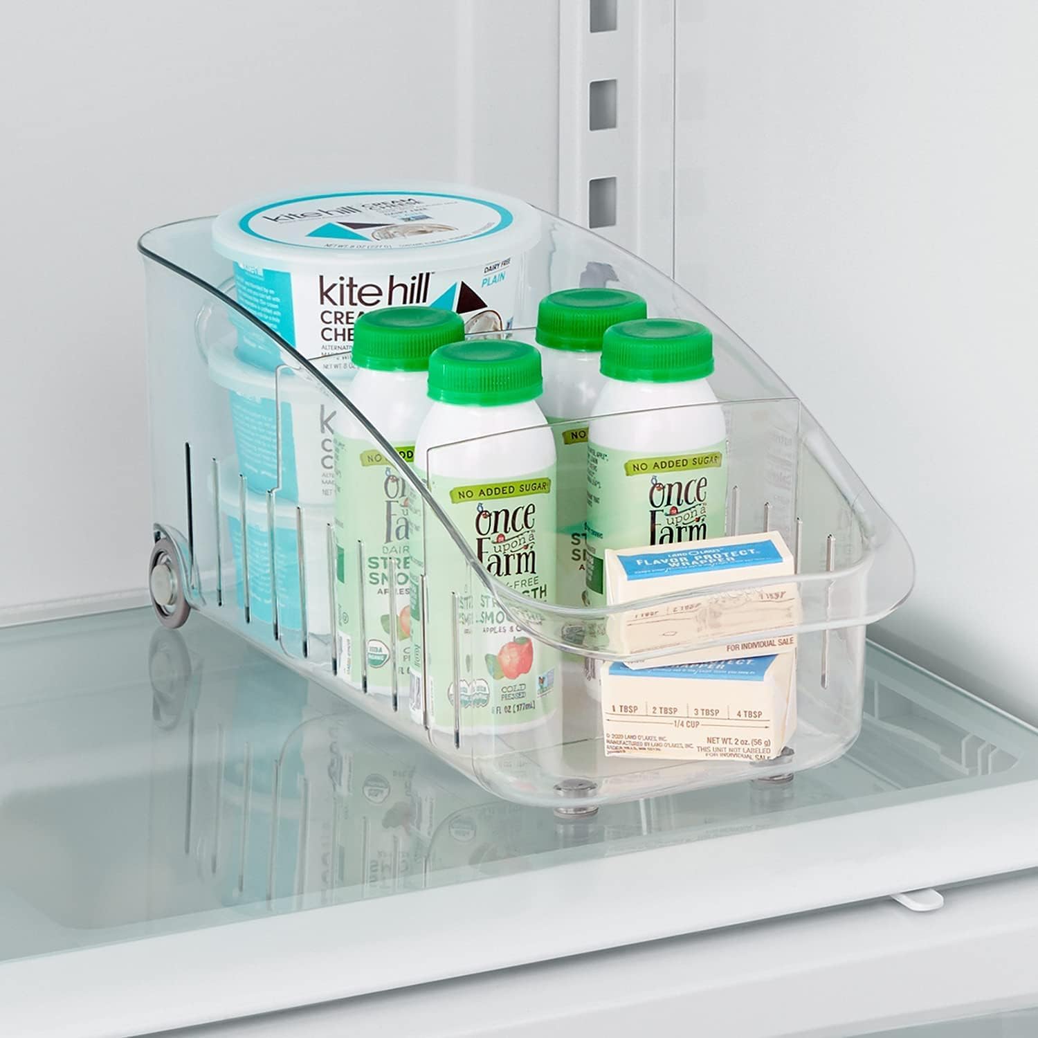 Fridge Drawer BPA-Free Clear Rolling Refrigerator Organizer