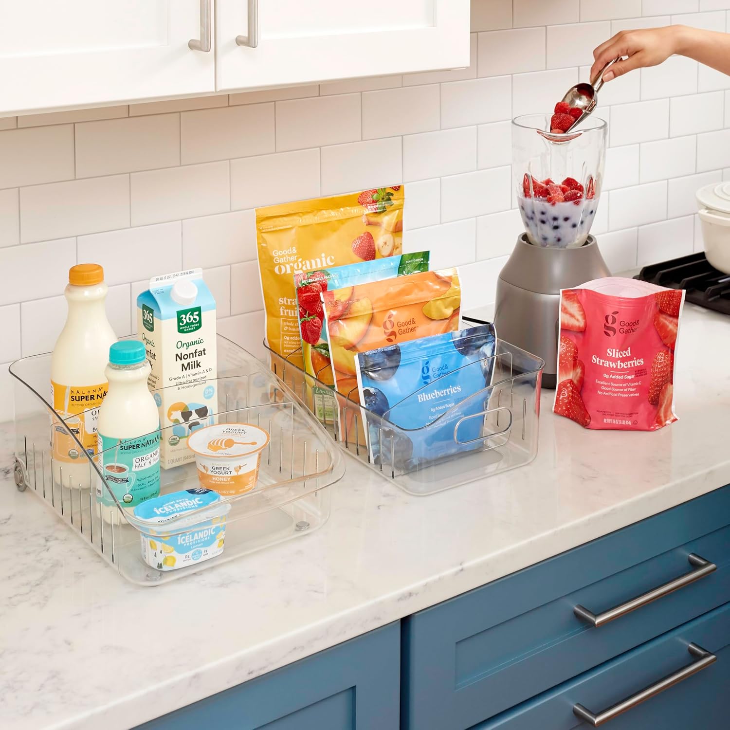 Fridge Drawer BPA-Free Clear Rolling Refrigerator Organizer