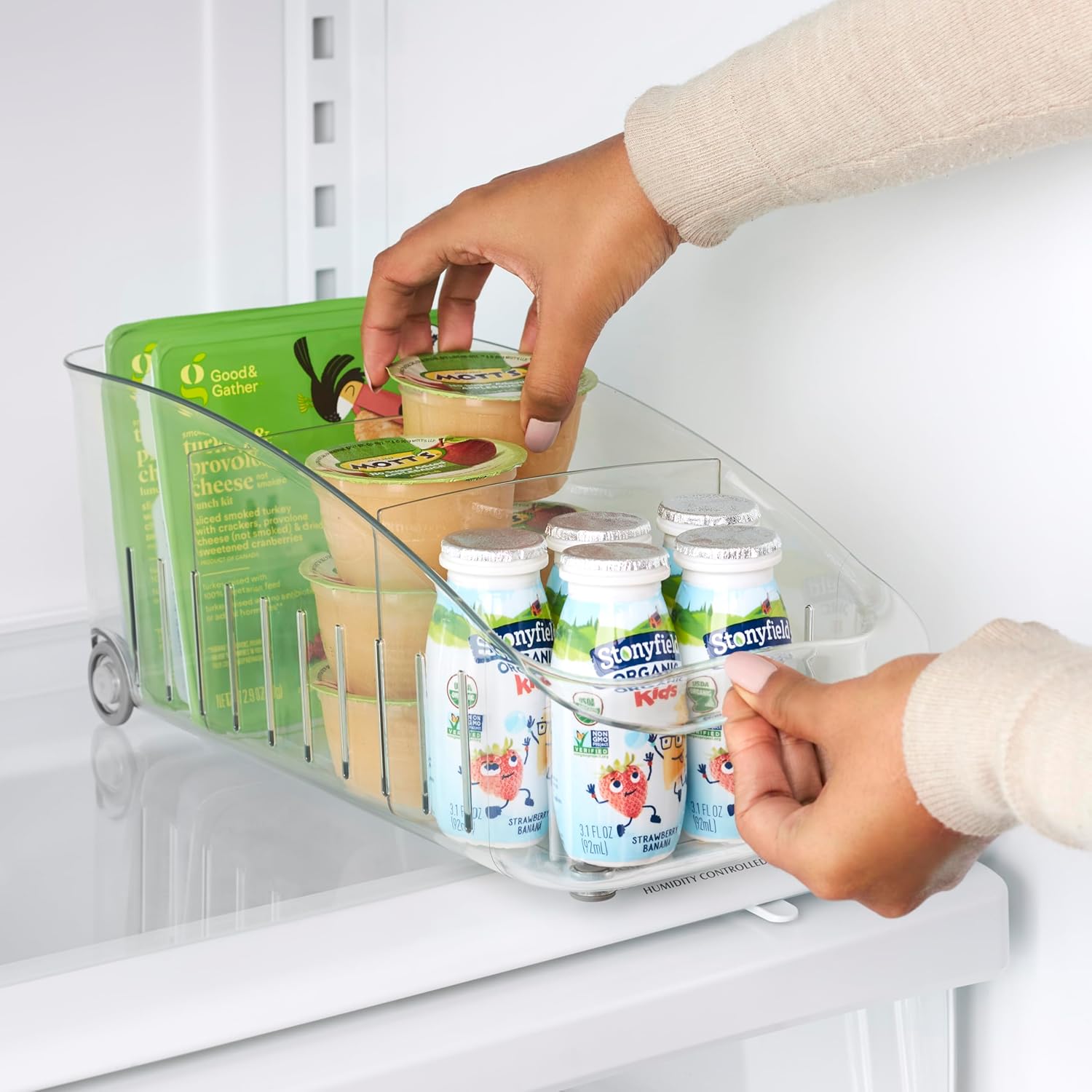 Fridge Drawer BPA-Free Clear Rolling Refrigerator Organizer