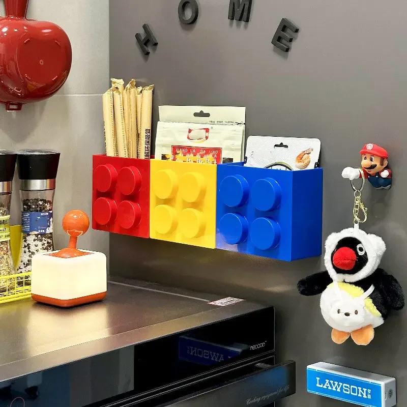 LEGO Magnetic Wall-mounted Storage Box Refrigerator Side Storage Rack