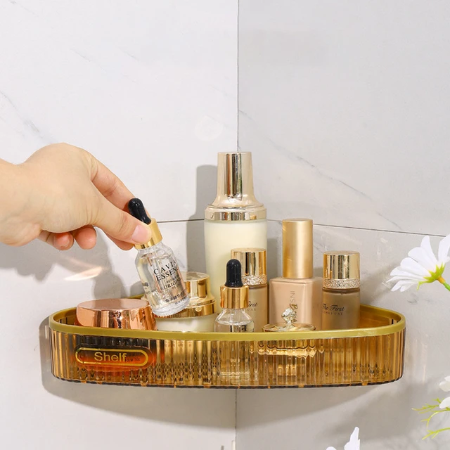 Luxury Acrylic Bathroom Wall Mounted Shelf For Toilet, Shower Room, Washing Table Organizer 1pc