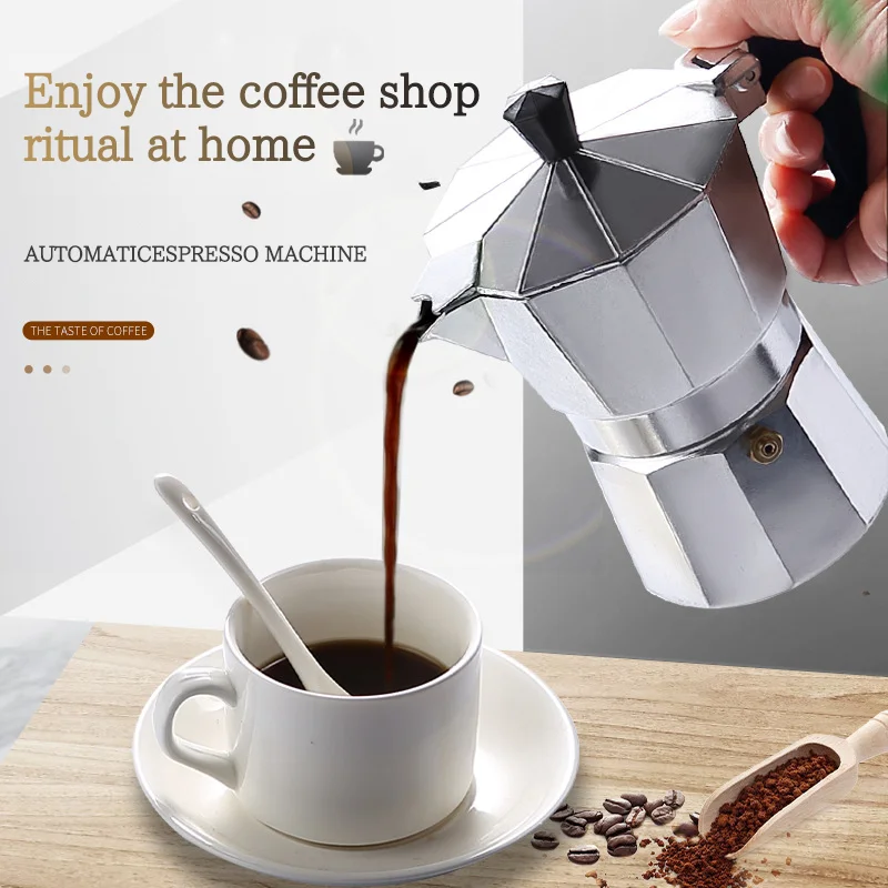 Aluminum Mocha Coffee Pot Espresso Coffee Maker Hand-brewed Octagonal Moka Pot
