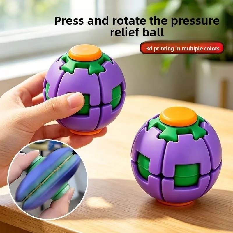 2026 New 3D Gear Press-to-Spin Fidget Ball