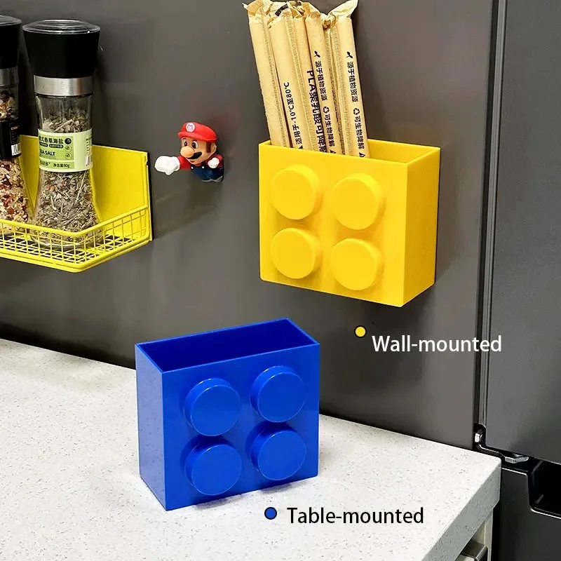LEGO Magnetic Wall-mounted Storage Box Refrigerator Side Storage Rack