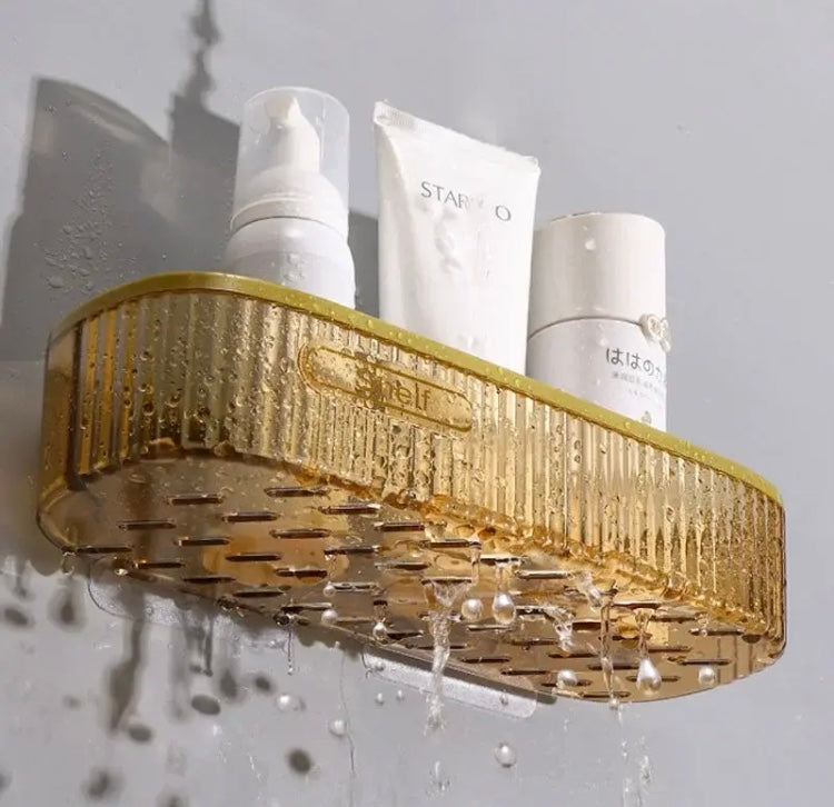 Luxury Acrylic Bathroom Wall Mounted Shelf For Toilet, Shower Room, Washing Table Organizer 1pc