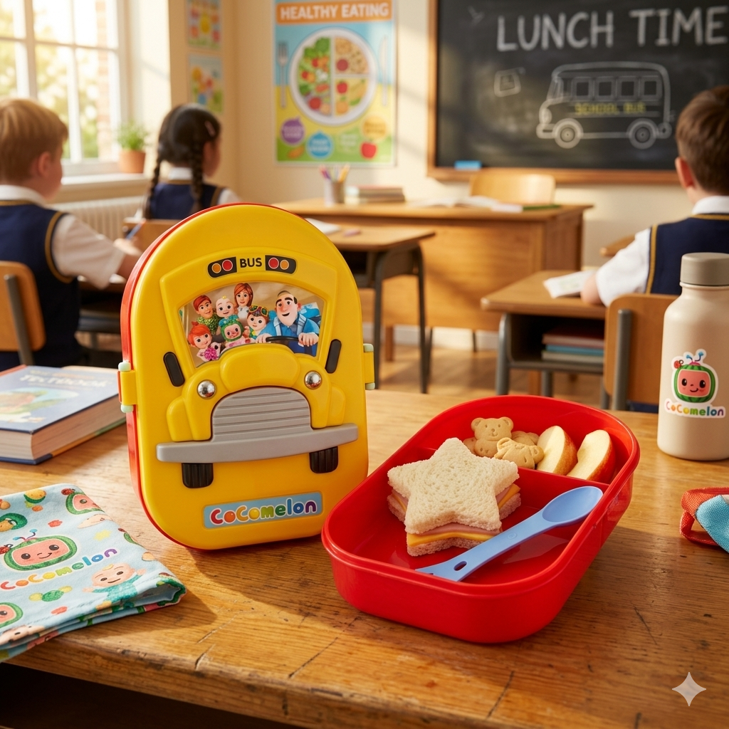 3D School Bus Shaped Lunch Box Kids