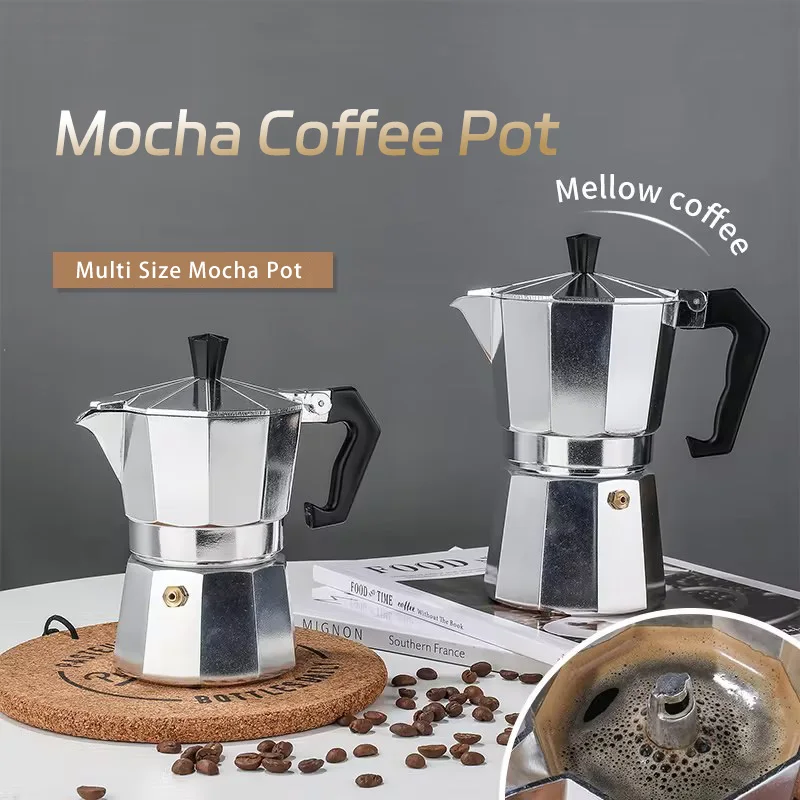 Aluminum Mocha Coffee Pot Espresso Coffee Maker Hand-brewed Octagonal Moka Pot