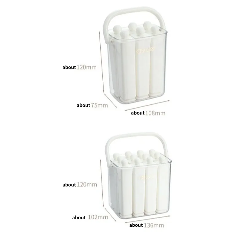 Silicone Long Kulfi Mold With Lid And Handle For DIY Popsicle Tool 12Pcs
