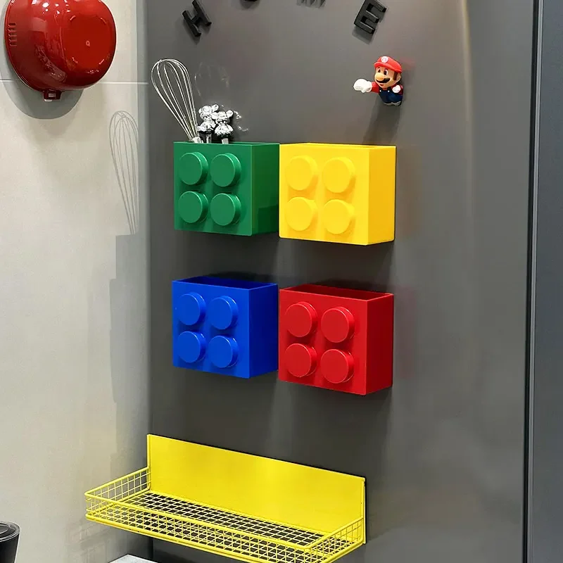 LEGO Magnetic Wall-mounted Storage Box Refrigerator Side Storage Rack
