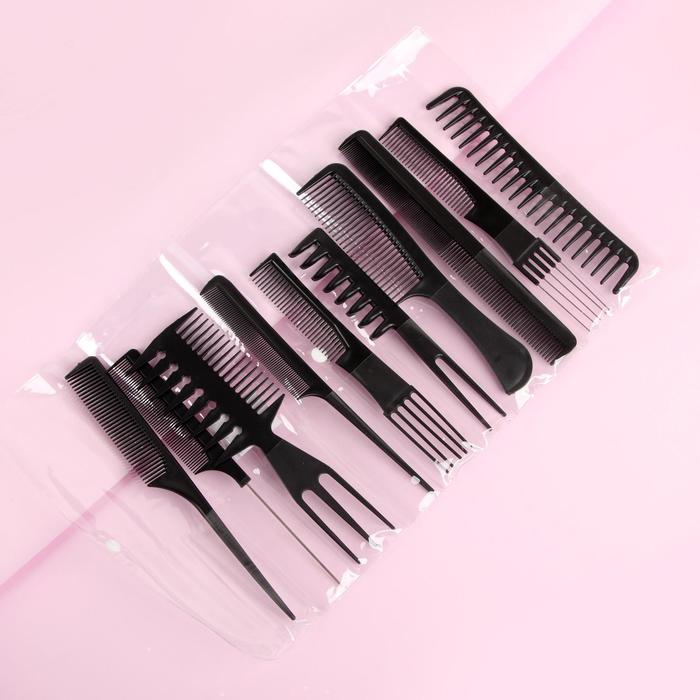 Professional Styling Comb Set Salon Hairdressing Styling Tool Hair Cutting Comb Kit Pack Of 10 Pcs