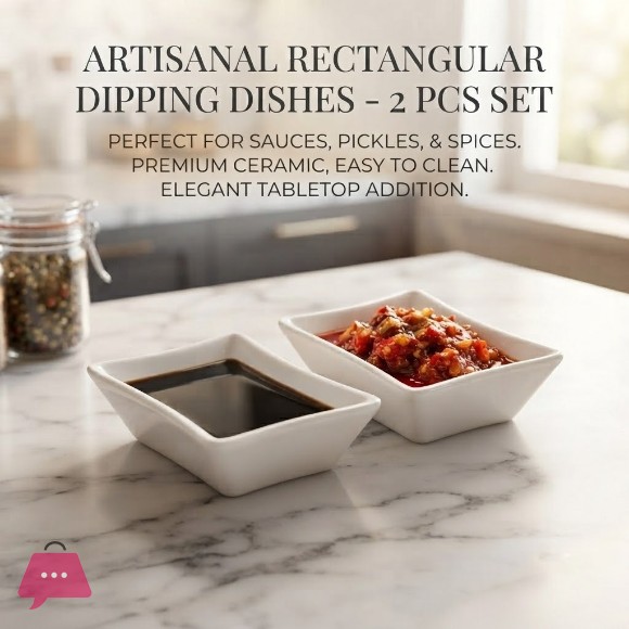 ARTISANAL RECTANGULAR DIPPING DISHES - 2 PCS SET
