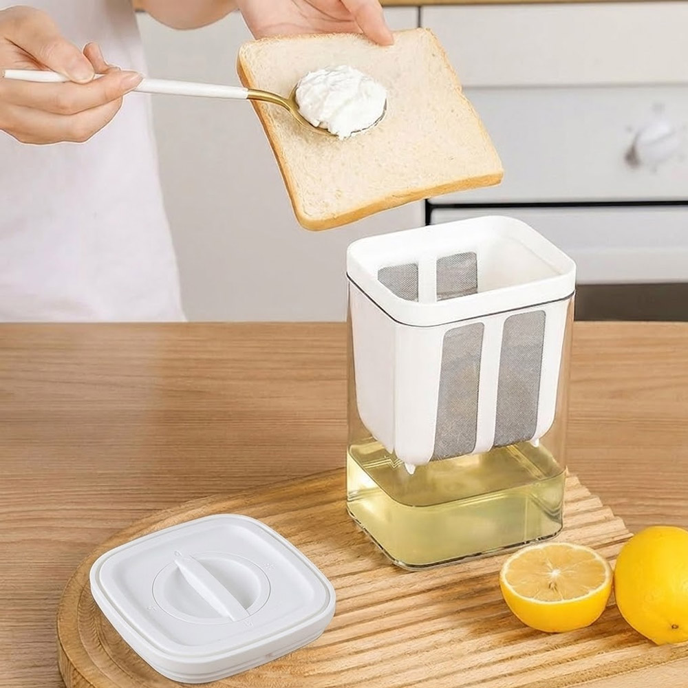 Multi-Purpose 1100ML Greek Yogurt Maker Hung Curd Strainer Box with Mesh Filter