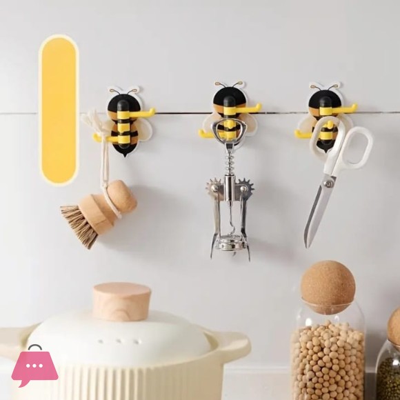 Bee Wall Mounted Hanger Coat Hook Rack Clothes Hook for Kids Home Decoration