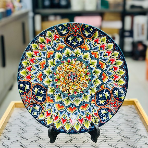 Bohemian Style Porcelain Dinner Tableware Plate 10 inches - 1Pcs