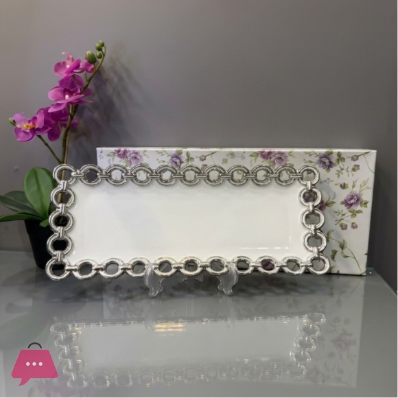 Brilliant Ceramic Circle Edge Rectangle Plate 15Inch - BR5062