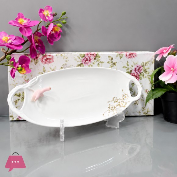 Brilliant Ceramic Oval Bird Plate 11.75Inch - BR5054