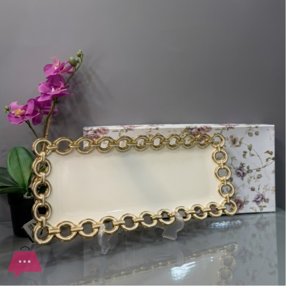 Brilliant Ceramic Circle Edge Rectangle Plate 15Inch - BR5063
