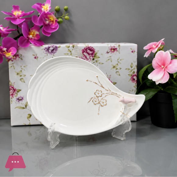 Brilliant Ceramic Oval Bird Dessert Dish 8Inch - BR5055