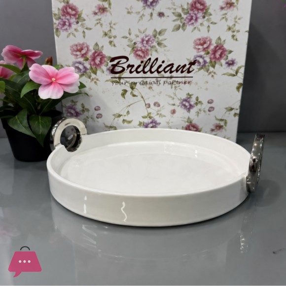 Brilliant Ceramic Plate with Handle 10.75 Inch - BR5040