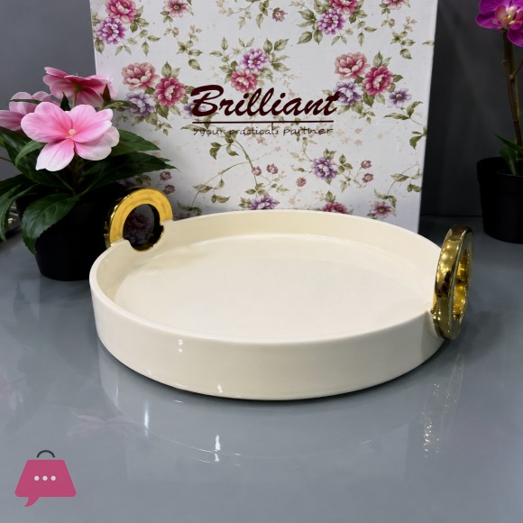Brilliant Ceramic Plate with Handle 10.75 Inch - BR5041