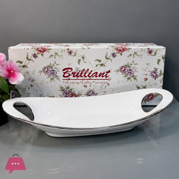 Brilliant Ceramic Snack Long Plate 16 Inch - BR5048