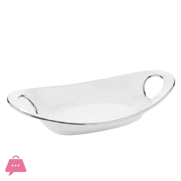 Brilliant Ceramic Snack Long Plate 16 Inch - BR5048