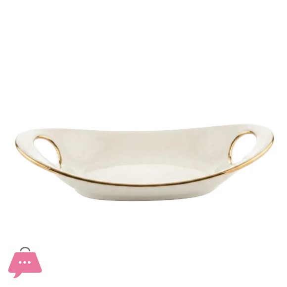 Brilliant Ceramic Snack Long Plate 16 Inch - BR5049