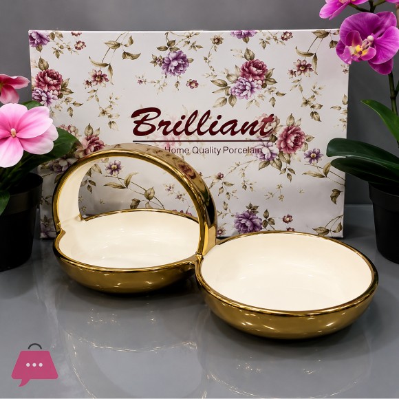 Brilliant Ceramic Snack Plate With Handle 10.5 Inch - BR5047