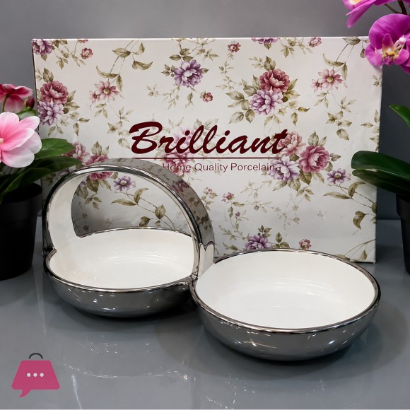 Brilliant Ceramic Snack Plate With Handle 10.5 Inch - BR5046