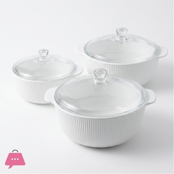 Danny Home Opal Preservation Bowls with Lid 3 Pcs