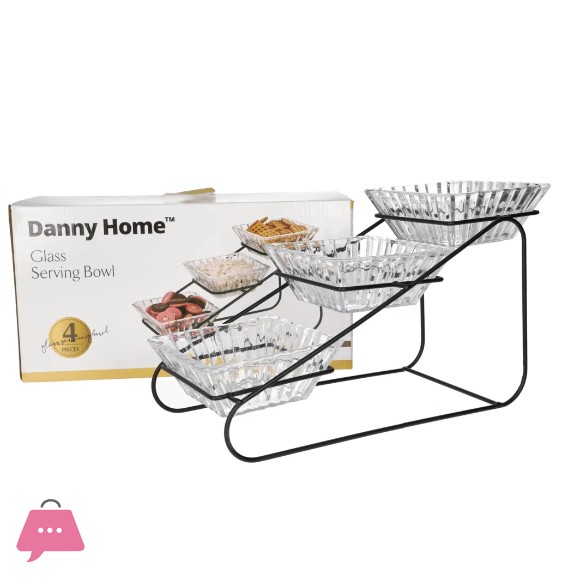 Danny Home Serving Glass Bowl Set 4Pcs 250ml