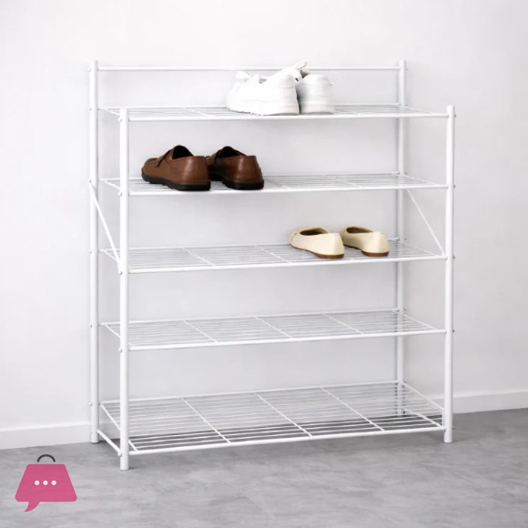 Danny Home 5-Tier Shoe Rack – Powder-Coated Metal Frame (70 x 24 x 87 cm)