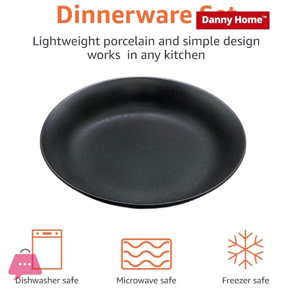 Danny Home 8-Inch Porcelain Deep Plate 1-Piece