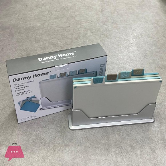 Danny Home Cutting Board Set 4 Pieces Multi-Use with Stand