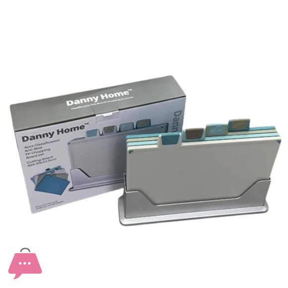 Danny Home Cutting Board Set 4 Pieces Multi-Use with Stand
