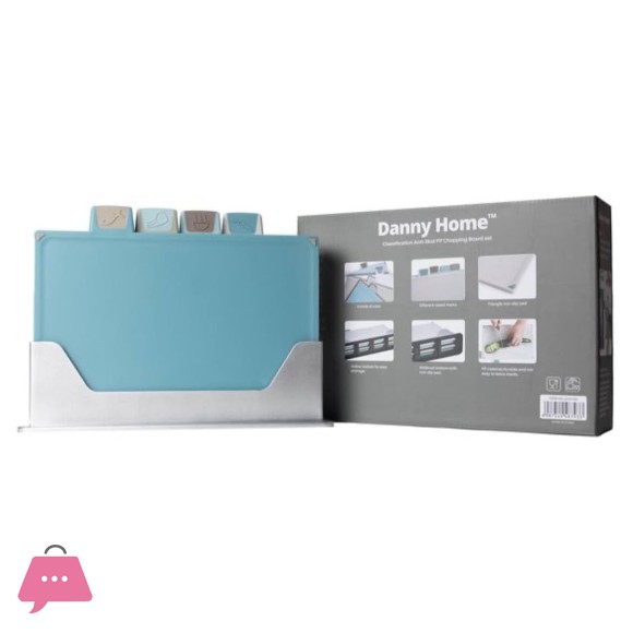 Danny Home Cutting Board Set 4 Pieces Multi-Use with Stand
