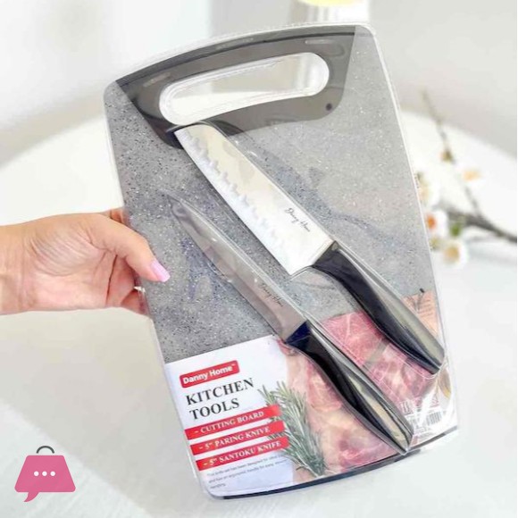 Danny Home Cutting Board & x2 Knife Set