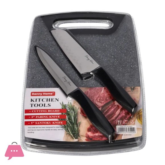 Danny Home Cutting Board & x2 Knife Set